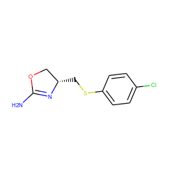 NC1=N[C@@H](CSc2ccc(Cl)cc2)CO1 ZINC000169698897