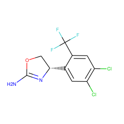NC1=N[C@@H](c2cc(Cl)c(Cl)cc2C(F)(F)F)CO1 ZINC000169698847