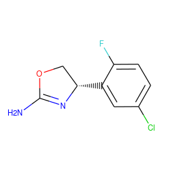 NC1=N[C@@H](c2cc(Cl)ccc2F)CO1 ZINC000162773946