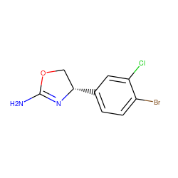 NC1=N[C@@H](c2ccc(Br)c(Cl)c2)CO1 ZINC000169698879