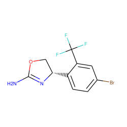 NC1=N[C@@H](c2ccc(Br)cc2C(F)(F)F)CO1 ZINC000169698874