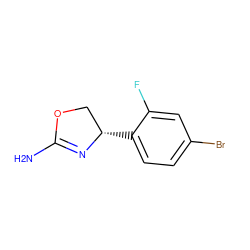 NC1=N[C@@H](c2ccc(Br)cc2F)CO1 ZINC000083952586