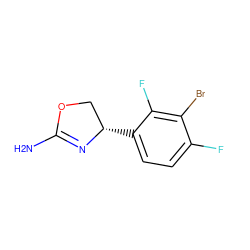NC1=N[C@@H](c2ccc(F)c(Br)c2F)CO1 ZINC000148913975