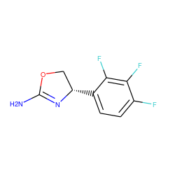 NC1=N[C@@H](c2ccc(F)c(F)c2F)CO1 ZINC000169698873