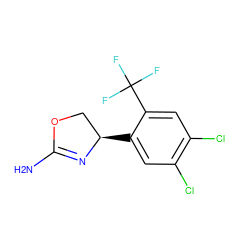 NC1=N[C@H](c2cc(Cl)c(Cl)cc2C(F)(F)F)CO1 ZINC000169698848