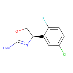 NC1=N[C@H](c2cc(Cl)ccc2F)CO1 ZINC000162773818