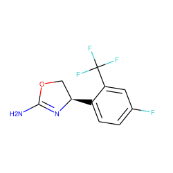 NC1=N[C@H](c2ccc(F)cc2C(F)(F)F)CO1 ZINC000167670646