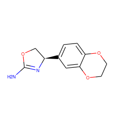 NC1=N[C@H](c2ccc3c(c2)OCCO3)CO1 ZINC000083964874