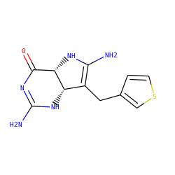 NC1=NC(=O)[C@@H]2NC(N)=C(Cc3ccsc3)[C@@H]2N1 ZINC000027759053