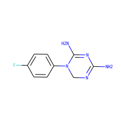 NC1=NCN(c2ccc(F)cc2)C(N)=N1 ZINC000013809243