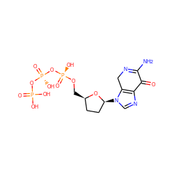 NC1=NCc2c(ncn2[C@H]2CC[C@@H](CO[P@@](=O)(O)O[P@@](=O)(O)OP(=O)(O)O)O2)C1=O ZINC000036152459