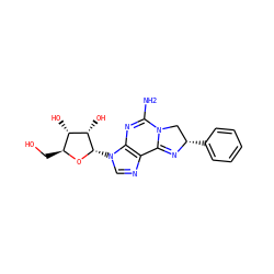 NC1=Nc2c(ncn2[C@@H]2O[C@@H](CO)[C@H](O)[C@@H]2O)C2=N[C@@H](c3ccccc3)CN12 ZINC000027755216