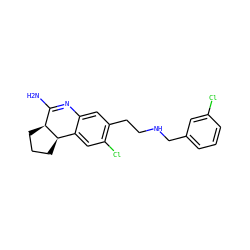 NC1=Nc2cc(CCNCc3cccc(Cl)c3)c(Cl)cc2[C@H]2CCC[C@@H]12 ZINC000001547494