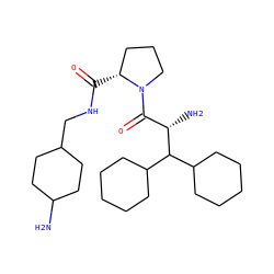 NC1CCC(CNC(=O)[C@@H]2CCCN2C(=O)[C@H](N)C(C2CCCCC2)C2CCCCC2)CC1 ZINC000013761994