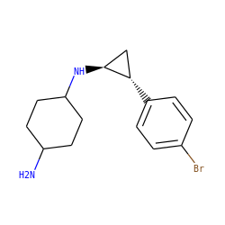NC1CCC(N[C@H]2C[C@@H]2c2ccc(Br)cc2)CC1 ZINC000150147935
