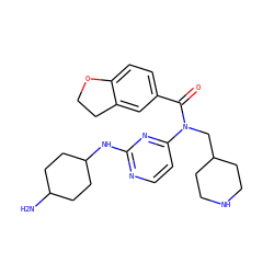 NC1CCC(Nc2nccc(N(CC3CCNCC3)C(=O)c3ccc4c(c3)CCO4)n2)CC1 ZINC000049069911
