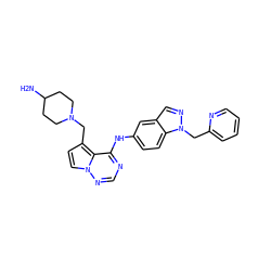 NC1CCN(Cc2ccn3ncnc(Nc4ccc5c(cnn5Cc5ccccn5)c4)c23)CC1 ZINC000028903146