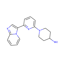 NC1CCN(c2cccc(-c3cnc4ccccn34)n2)CC1 ZINC000029046001