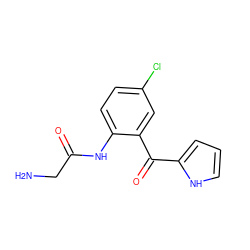 NCC(=O)Nc1ccc(Cl)cc1C(=O)c1ccc[nH]1 ZINC000000021557