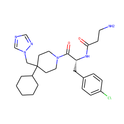 NCCC(=O)N[C@H](Cc1ccc(Cl)cc1)C(=O)N1CCC(Cn2cncn2)(C2CCCCC2)CC1 ZINC000013587805