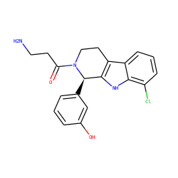 NCCC(=O)N1CCc2c([nH]c3c(Cl)cccc23)[C@H]1c1cccc(O)c1 ZINC000049589023