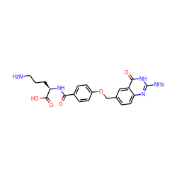 NCCC[C@@H](NC(=O)c1ccc(OCc2ccc3nc(N)[nH]c(=O)c3c2)cc1)C(=O)O ZINC000029332309
