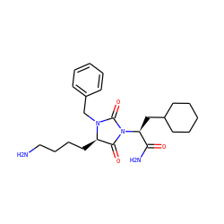 NCCCC[C@@H]1C(=O)N([C@@H](CC2CCCCC2)C(N)=O)C(=O)N1Cc1ccccc1 ZINC000026382225