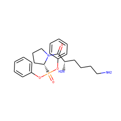 NCCCC[C@H](N)C(=O)N1CCC[C@H]1P(=O)(Oc1ccccc1)Oc1ccccc1 ZINC000003823293