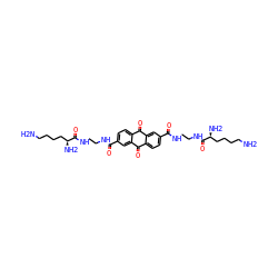 NCCCC[C@H](N)C(=O)NCCNC(=O)c1ccc2c(c1)C(=O)c1ccc(C(=O)NCCNC(=O)[C@@H](N)CCCCN)cc1C2=O ZINC000042805027