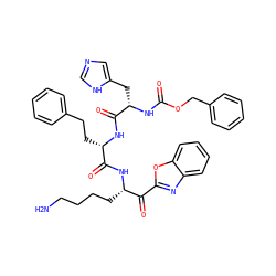 NCCCC[C@H](NC(=O)[C@H](CCc1ccccc1)NC(=O)[C@H](Cc1cnc[nH]1)NC(=O)OCc1ccccc1)C(=O)c1nc2ccccc2o1 ZINC000049898508
