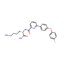 NCCCC[C@H](NC(=O)c1cccc(-c2ccc(Oc3ccc(F)cc3)cc2)n1)C(N)=O ZINC000113661796