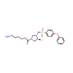 NCCCCCC(=O)N1C[C@H](S)[C@@H](NS(=O)(=O)c2ccc(Oc3ccccc3)cc2)C1 ZINC000096270002