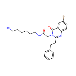NCCCCCCNC(=O)Cn1c(CCc2ccccc2)nc2ccc(Br)cc2c1=O ZINC000027870776