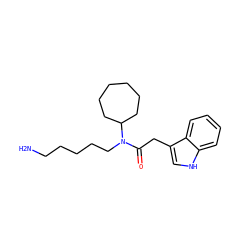 NCCCCCN(C(=O)Cc1c[nH]c2ccccc12)C1CCCCCC1 ZINC000028825916