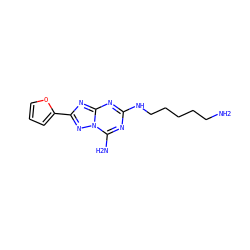 NCCCCCNc1nc(N)n2nc(-c3ccco3)nc2n1 ZINC000073292789