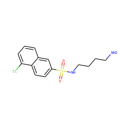 NCCCCNS(=O)(=O)c1ccc2c(Cl)cccc2c1 ZINC000002169527