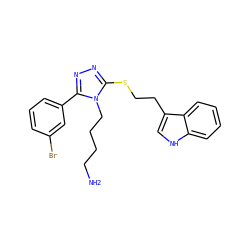 NCCCCn1c(SCCc2c[nH]c3ccccc23)nnc1-c1cccc(Br)c1 ZINC000028461014