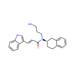 NCCCN(C(=O)/C=C/c1c[nH]c2ccccc12)[C@@H]1CCc2ccccc2C1 ZINC000028825862