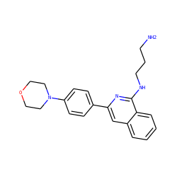 NCCCNc1nc(-c2ccc(N3CCOCC3)cc2)cc2ccccc12 ZINC000040892113