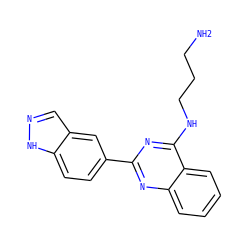 NCCCNc1nc(-c2ccc3[nH]ncc3c2)nc2ccccc12 ZINC000299827129