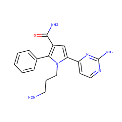 NCCCn1c(-c2ccnc(N)n2)cc(C(N)=O)c1-c1ccccc1 ZINC000064528422