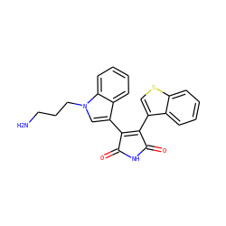 NCCCn1cc(C2=C(c3csc4ccccc34)C(=O)NC2=O)c2ccccc21 ZINC000029125148
