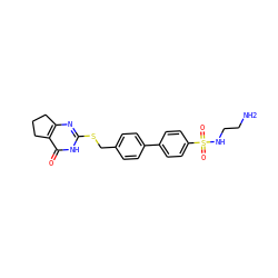NCCNS(=O)(=O)c1ccc(-c2ccc(CSc3nc4c(c(=O)[nH]3)CCC4)cc2)cc1 ZINC001772642187