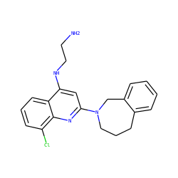 NCCNc1cc(N2CCCc3ccccc3C2)nc2c(Cl)cccc12 ZINC000205307666