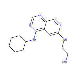 NCCNc1cc2c(NC3CCCCC3)ncnc2cn1 ZINC000040379459