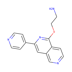 NCCOc1nc(-c2ccncc2)cc2cnccc12 ZINC000095560873