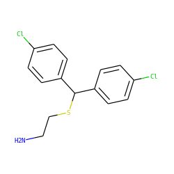 NCCSC(c1ccc(Cl)cc1)c1ccc(Cl)cc1 ZINC000034645156