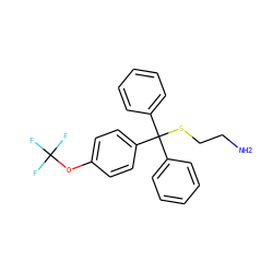 NCCSC(c1ccccc1)(c1ccccc1)c1ccc(OC(F)(F)F)cc1 ZINC000095582352