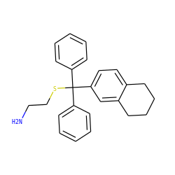 NCCSC(c1ccccc1)(c1ccccc1)c1ccc2c(c1)CCCC2 ZINC000095583894