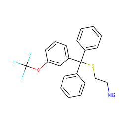 NCCSC(c1ccccc1)(c1ccccc1)c1cccc(OC(F)(F)F)c1 ZINC000084603171